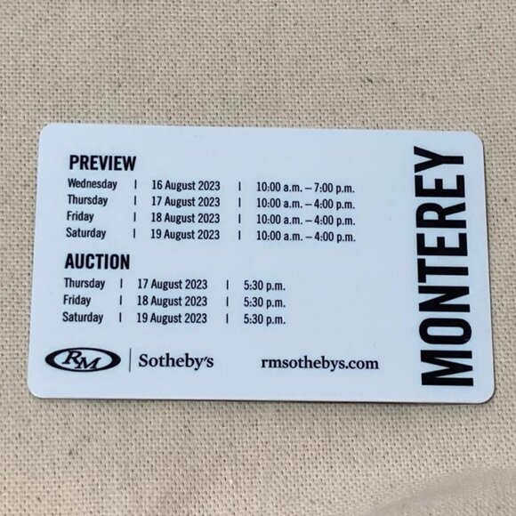 RM Sotheby's Auction Bag Pebble Beach 2023 Canvas Tote Bag Men Women White New - Picture 7 of 7